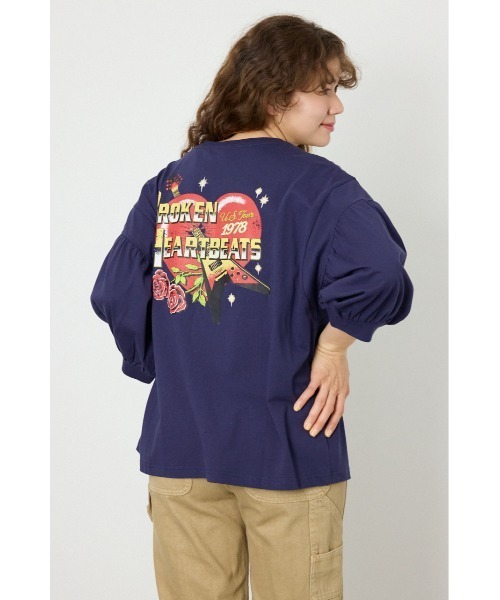 RODEO CROWNS WIDE BOWL(ロデオクラウンズワイドボウル)の「Various バルーンスリーブTシャツ(Tシャツ/カットソー・レディース・オフホワイト/ブラック/ネイビー/オレンジ・FREE)」の1枚目の写真