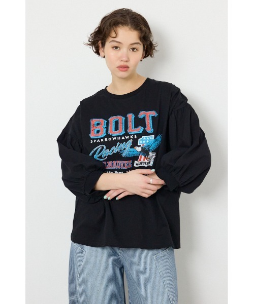 RODEO CROWNS WIDE BOWL(ロデオクラウンズワイドボウル)の「Various バルーンスリーブTシャツ(Tシャツ/カットソー・レディース・オフホワイト/ブラック/ネイビー/オレンジ・FREE)」の5枚目の写真