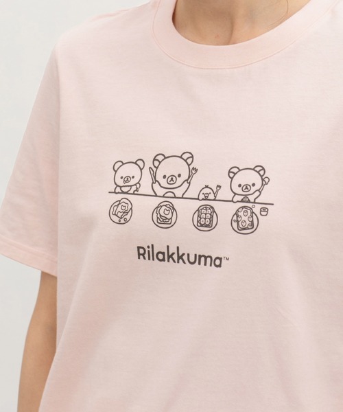 Honeys(ハニーズ)の「【UVカット】リラックマ/Tシャツ(Tシャツ/カットソー・レディース・ブラック/ピンク/ライトグレー/オフホワイト/ベージュ・L/LL/M/S)」の5枚目の写真