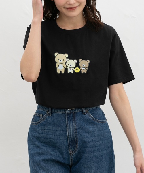 Honeys(ハニーズ)の「【UVカット】リラックマ/Tシャツ(Tシャツ/カットソー・レディース・ブラック/ピンク/ライトグレー/オフホワイト/ベージュ・L/LL/M/S)」の14枚目の写真