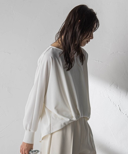 MAYSON GREY（メイソングレイ）の「“ 叶える ” タックヘムドルマンショートプルオーバー（Tシャツ/カットソー・レディース・ブルー/ネイビー/ホワイト・M）」の7枚目の写真
