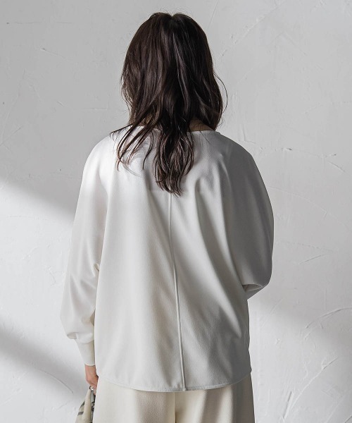 MAYSON GREY（メイソングレイ）の「“ 叶える ” タックヘムドルマンショートプルオーバー（Tシャツ/カットソー・レディース・ブルー/ネイビー/ホワイト・M）」の8枚目の写真