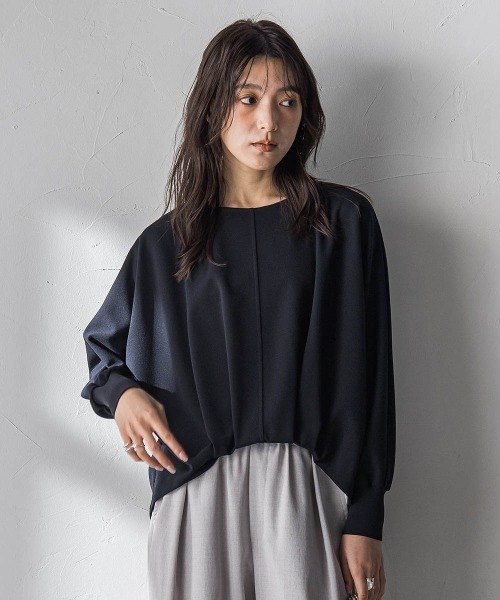 MAYSON GREY（メイソングレイ）の「“ 叶える ” タックヘムドルマンショートプルオーバー（Tシャツ/カットソー・レディース・ブルー/ネイビー/ホワイト・M）」の15枚目の写真