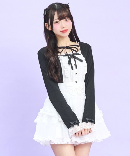 Secret Honey(シークレットハニー)の「ヨークピンタックフリルカットソー(Tシャツ/カットソー・レディース・ブラック/オフホワイト・FREE)」の7枚目の写真