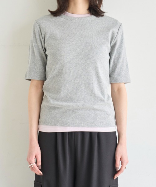 meilmada(メイルマダ)の「2点SET レイヤードTシャツ(Tシャツ/カットソー・レディース・グレー/チャコールグレー・FREE)」の18枚目の写真