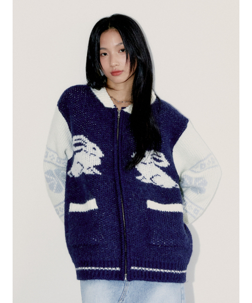 OAFISH(オアフィッシュ)の「COWICHAN KNIT ZIP-UP CARDIGAN, NAVY(カーディガン/ボレロ・レディース・その他・FREE)」の7枚目の写真