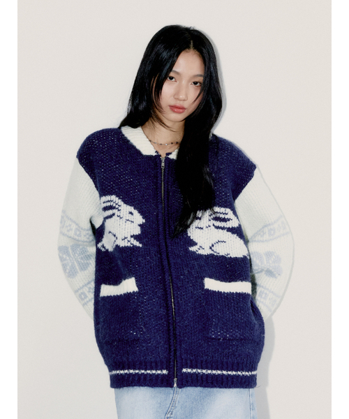 OAFISH(オアフィッシュ)の「COWICHAN KNIT ZIP-UP CARDIGAN, NAVY(カーディガン/ボレロ・レディース・その他・FREE)」の6枚目の写真