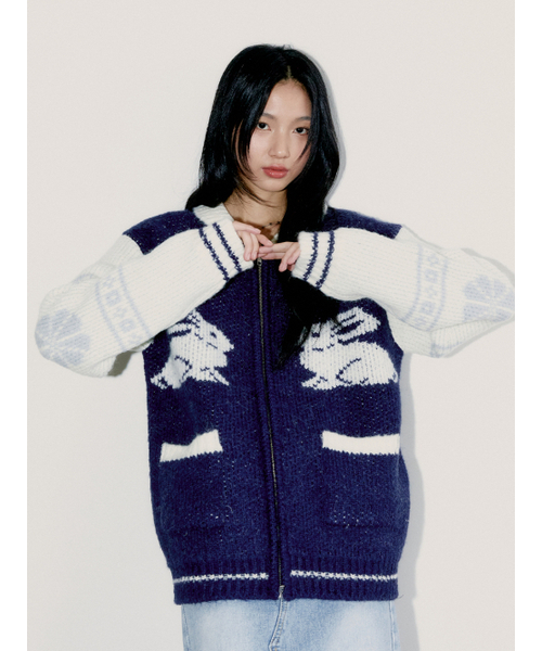 OAFISH(オアフィッシュ)の「COWICHAN KNIT ZIP-UP CARDIGAN, NAVY(カーディガン/ボレロ・レディース・その他・FREE)」の5枚目の写真
