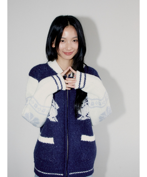 OAFISH(オアフィッシュ)の「COWICHAN KNIT ZIP-UP CARDIGAN, NAVY(カーディガン/ボレロ・レディース・その他・FREE)」の3枚目の写真