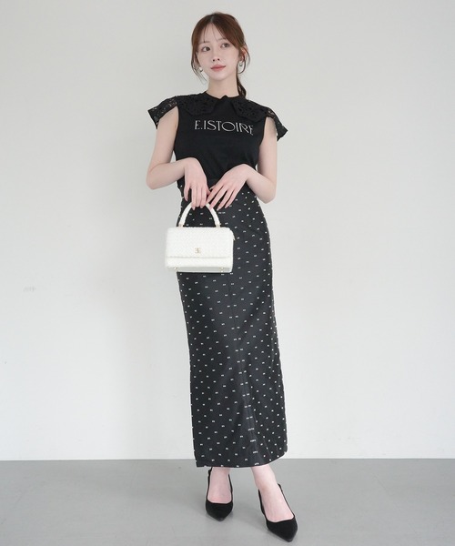EIMY ISTOIRE(エイミーイストワール)の「CAMILLE DOT JACQUARD SKIRT(スカート・レディース・ホワイト/ブラック・38/36)」の12枚目の写真