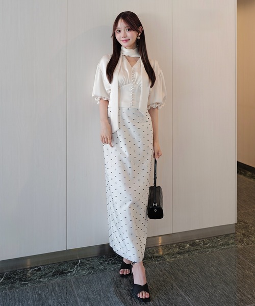 EIMY ISTOIRE(エイミーイストワール)の「CAMILLE DOT JACQUARD SKIRT(スカート・レディース・ホワイト/ブラック・38/36)」の15枚目の写真