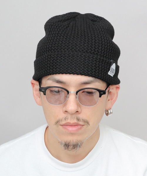 ☆本日限定値下げ☆ Darich ブラックニット帽★編み込みデザイン Darich（ダーリッチ） ニット帽 ニットキャップ クロシェビーニー