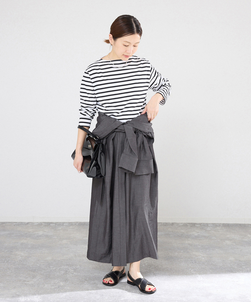 IENA（イエナ）の「2WAY シャンブレー ワークワンピース（ワンピース・レディース・ブラック系その他/ネイビー・38/36）」の7枚目の写真