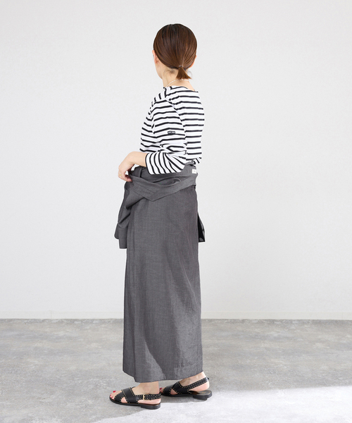 IENA（イエナ）の「2WAY シャンブレー ワークワンピース（ワンピース・レディース・ブラック系その他/ネイビー・38/36）」の8枚目の写真