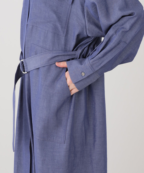 IENA（イエナ）の「2WAY シャンブレー ワークワンピース（ワンピース・レディース・ブラック系その他/ネイビー・38/36）」の18枚目の写真