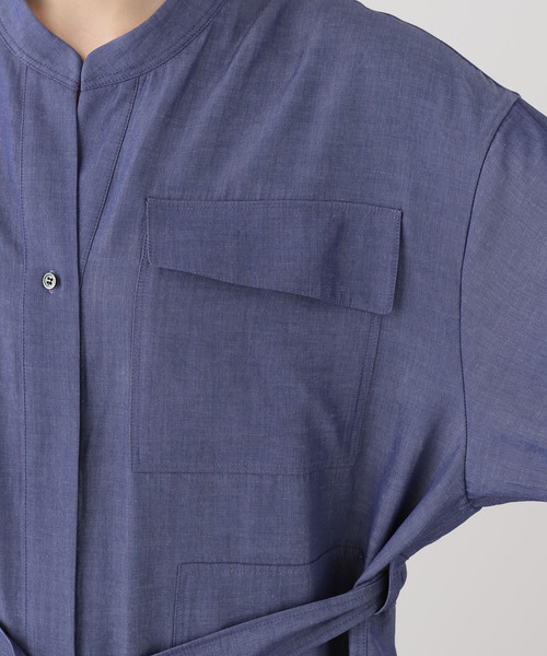 IENA（イエナ）の「2WAY シャンブレー ワークワンピース（ワンピース・レディース・ブラック系その他/ネイビー・38/36）」の19枚目の写真