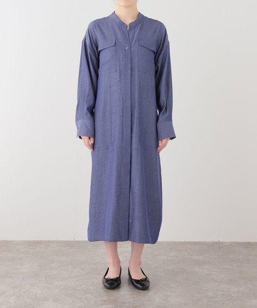 IENA（イエナ）の「2WAY シャンブレー ワークワンピース（ワンピース・レディース・ブラック系その他/ネイビー・38/36）」の22枚目の写真