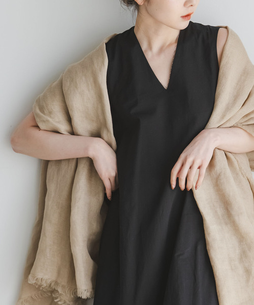 THROW(スロー)の「《NOBLE別注カラー・》THROW/スロー Light Linen Color Stole(ストール/ショール・レディース・ブラウン/ホワイト系その他/ベージュ・FREE)」の16枚目の写真
