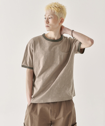 [クロップ] リンガークロップ半袖Tシャツ_ベージュ