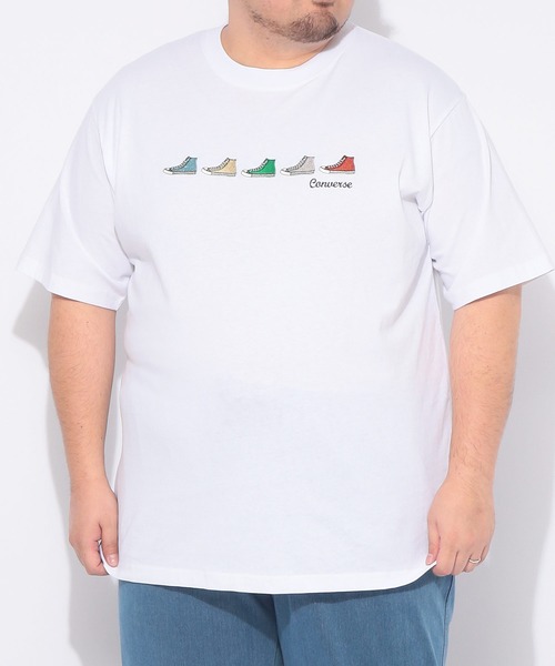 CONVERSE(コンバース)の「Tシャツ 半袖 メンズ 大きいサイズ シューズ刺繍 クルーネック カットソー CONVERSE (コンバース)(Tシャツ/カットソー・メンズ・ブラック/ホワイト・5L/4L/3L)」の15枚目の写真