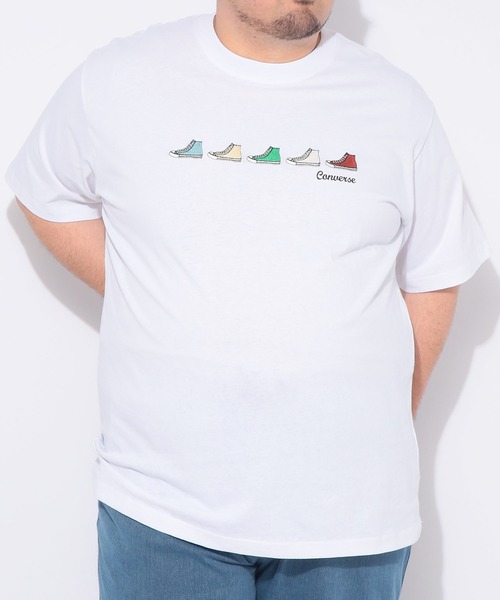 CONVERSE(コンバース)の「Tシャツ 半袖 メンズ 大きいサイズ シューズ刺繍 クルーネック カットソー CONVERSE (コンバース)(Tシャツ/カットソー・メンズ・ブラック/ホワイト・5L/4L/3L)」の12枚目の写真