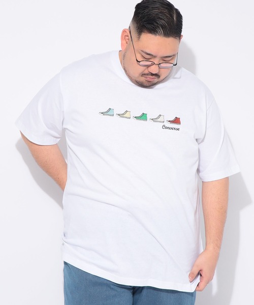 CONVERSE(コンバース)の「Tシャツ 半袖 メンズ 大きいサイズ シューズ刺繍 クルーネック カットソー CONVERSE (コンバース)(Tシャツ/カットソー・メンズ・ブラック/ホワイト・5L/4L/3L)」の11枚目の写真