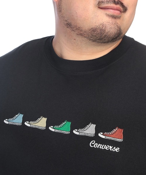 CONVERSE(コンバース)の「Tシャツ 半袖 メンズ 大きいサイズ シューズ刺繍 クルーネック カットソー CONVERSE (コンバース)(Tシャツ/カットソー・メンズ・ブラック/ホワイト・5L/4L/3L)」の5枚目の写真