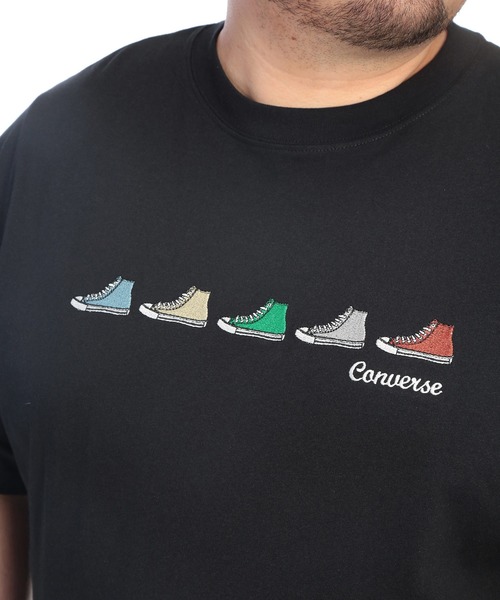 CONVERSE(コンバース)の「Tシャツ 半袖 メンズ 大きいサイズ シューズ刺繍 クルーネック カットソー CONVERSE (コンバース)(Tシャツ/カットソー・メンズ・ブラック/ホワイト・5L/4L/3L)」の6枚目の写真