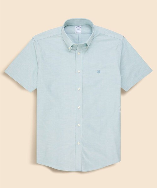 BROOKS BROTHERS(ブルックスブラザーズ)の「ストレッチオックスフォード GFロゴ シーズナルカラー ショートスリーブカジュアルシャツ Regular Fit(シャツ/ブラウス・メンズ・ライトグリーン/ライトピンク/ブルーグリーン/ライトイエロー・LARGE/MEDIUM/X-LARGE/SMALL)」の2枚目の写真