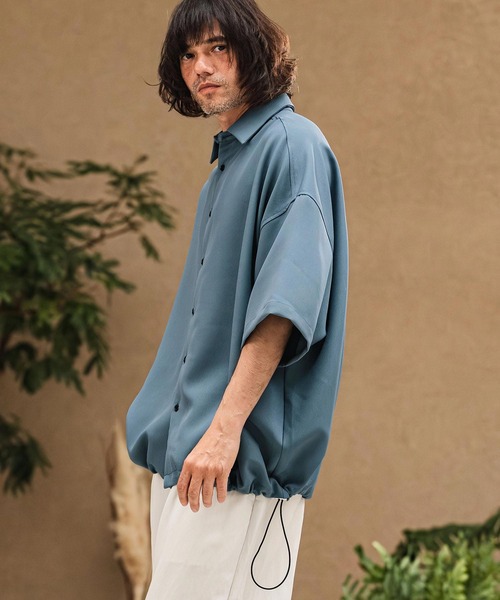 CAMBIO(カンビオ)の「mhs2629- Polyester Tropical Short Sleeve Shirts トロピカルシャツ(S65026cmb)(シャツ/ブラウス・メンズ・キナリ/ブラック/ブルー/グレー・M/S/L)」の6枚目の写真