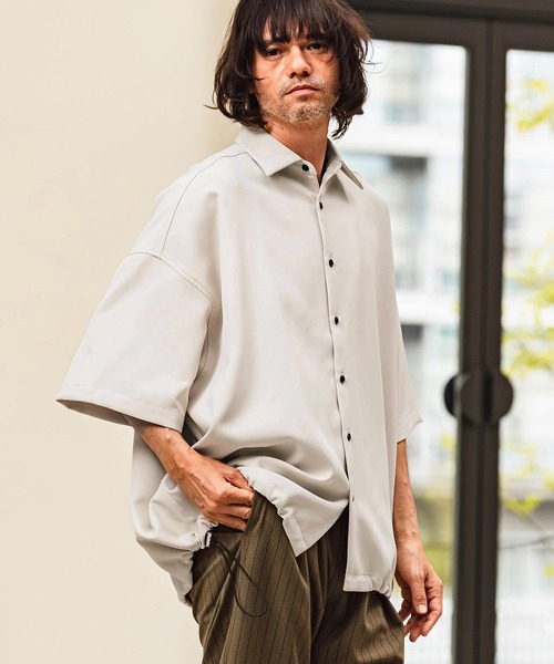 CAMBIO(カンビオ)の「mhs2629- Polyester Tropical Short Sleeve Shirts トロピカルシャツ(S65026cmb)(シャツ/ブラウス・メンズ・キナリ/ブラック/ブルー/グレー・M/S/L)」の11枚目の写真
