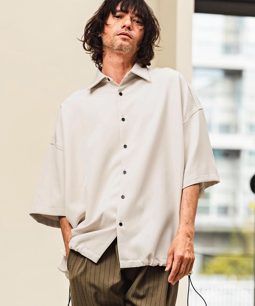 CAMBIO(カンビオ)の「mhs2629- Polyester Tropical Short Sleeve Shirts トロピカルシャツ(S65026cmb)(シャツ/ブラウス・メンズ・キナリ/ブラック/ブルー/グレー・M/S/L)」の12枚目の写真