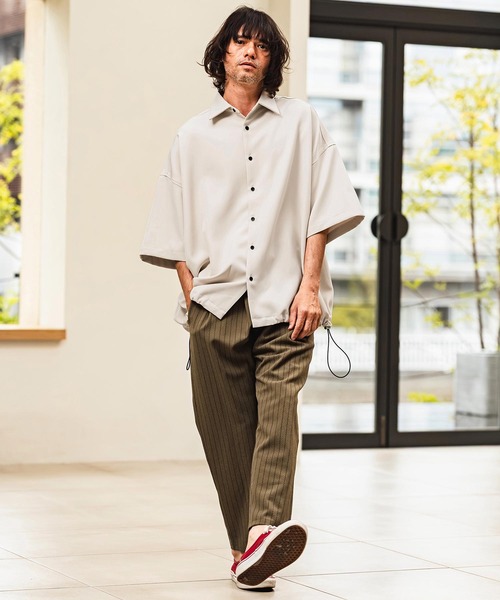 CAMBIO(カンビオ)の「mhs2629- Polyester Tropical Short Sleeve Shirts トロピカルシャツ(S65026cmb)(シャツ/ブラウス・メンズ・キナリ/ブラック/ブルー/グレー・M/S/L)」の13枚目の写真
