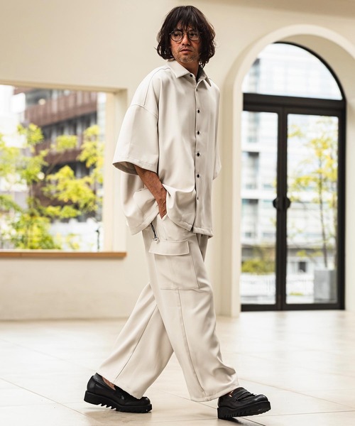 CAMBIO(カンビオ)の「mhs2629- Polyester Tropical Short Sleeve Shirts トロピカルシャツ(S65026cmb)(シャツ/ブラウス・メンズ・キナリ/ブラック/ブルー/グレー・M/S/L)」の15枚目の写真