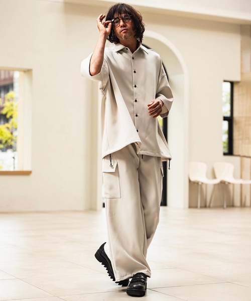 CAMBIO(カンビオ)の「mhs2629- Polyester Tropical Short Sleeve Shirts トロピカルシャツ(S65026cmb)(シャツ/ブラウス・メンズ・キナリ/ブラック/ブルー/グレー・M/S/L)」の16枚目の写真