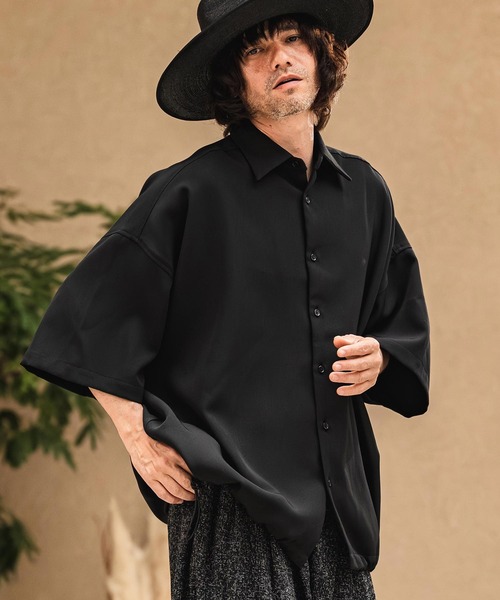 CAMBIO(カンビオ)の「mhs2629- Polyester Tropical Short Sleeve Shirts トロピカルシャツ(S65026cmb)(シャツ/ブラウス・メンズ・キナリ/ブラック/ブルー/グレー・M/S/L)」の17枚目の写真