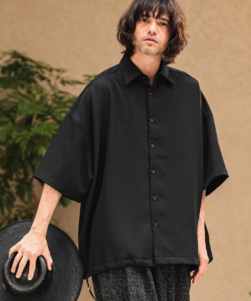 CAMBIO(カンビオ)の「mhs2629- Polyester Tropical Short Sleeve Shirts トロピカルシャツ(S65026cmb)(シャツ/ブラウス・メンズ・キナリ/ブラック/ブルー/グレー・M/S/L)」の18枚目の写真