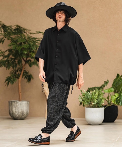 CAMBIO(カンビオ)の「mhs2629- Polyester Tropical Short Sleeve Shirts トロピカルシャツ(S65026cmb)(シャツ/ブラウス・メンズ・キナリ/ブラック/ブルー/グレー・M/S/L)」の19枚目の写真