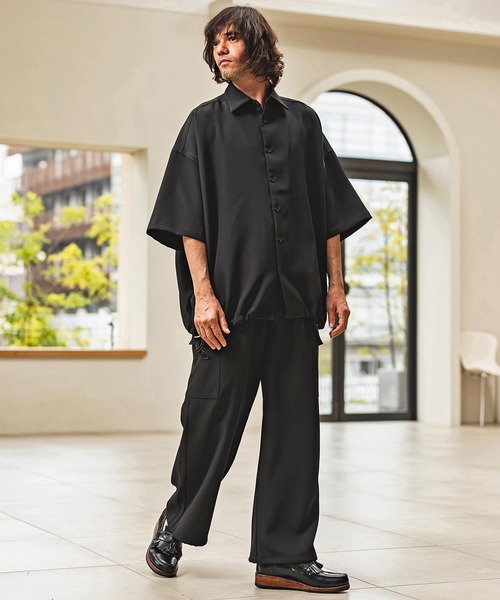 CAMBIO(カンビオ)の「mhs2629- Polyester Tropical Short Sleeve Shirts トロピカルシャツ(S65026cmb)(シャツ/ブラウス・メンズ・キナリ/ブラック/ブルー/グレー・M/S/L)」の21枚目の写真