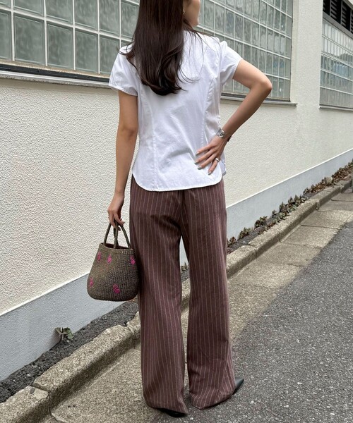 fredy emue(フレディエミュ)の「フロントギャザーちび袖ブラウス(シャツ/ブラウス・レディース・ブルー系その他/サックスブルー/オフホワイト/ピンク系その他・38)」の7枚目の写真