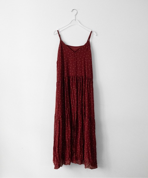 on:nue（オンニュ）の「【on:nue】クリンクルドット ティアードキャミワンピース/2026 SS COLLECTION（ワンピース・レディース・ブラック/アイボリー/レッド・FREE）」の7枚目の写真