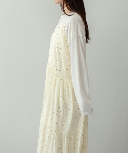 on:nue（オンニュ）の「【on:nue】クリンクルドット ティアードキャミワンピース/2026 SS COLLECTION（ワンピース・レディース・ブラック/アイボリー/レッド・FREE）」の21枚目の写真