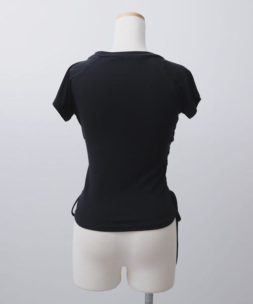 Diable baiser(ディアブルベーゼ)の「ハトメレースアップY2K半袖カットソートップス(Tシャツ/カットソー・レディース・ブラック・MEDIUM/LL/LARGE)」の17枚目の写真