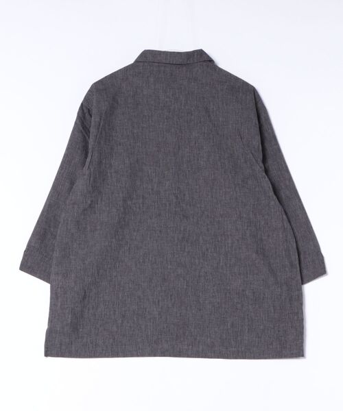 TAKA-Q(タカキュー)の「シャツ メンズ 7分袖 スキッパー プルオーバー リネン混 ゆったり オーバーサイズ (シャツ/ブラウス・メンズ・グレー系その他2/ベージュ・MEDIUM/LARGE/X-LARGE)」の3枚目の写真