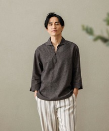 TAKA-Q（タカキュー）の「【麻混 フレンリネン】タカキュー リネン混 プルオーバー 7分袖 シャツ（シャツ/ブラウス）」