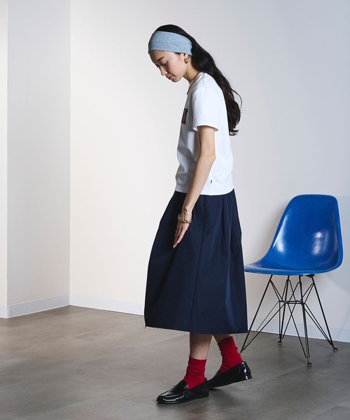 FILA(フィラ)の「(FILAⅹROSEBUD)FILA ROSE T-SHIRTS(Tシャツ/カットソー・レディース・ホワイト/パープル・S/L)」の21枚目の写真