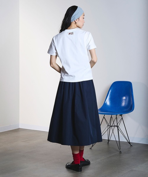 FILA(フィラ)の「(FILAⅹROSEBUD)FILA ROSE T-SHIRTS(Tシャツ/カットソー・レディース・ホワイト/パープル・S/L)」の20枚目の写真