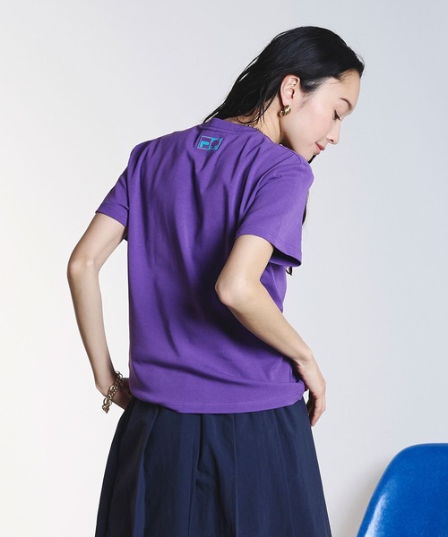FILA(フィラ)の「(FILAⅹROSEBUD)FILA ROSE T-SHIRTS(Tシャツ/カットソー・レディース・ホワイト/パープル・S/L)」の13枚目の写真