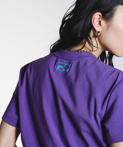 FILA(フィラ)の「(FILAⅹROSEBUD)FILA ROSE T-SHIRTS(Tシャツ/カットソー・レディース・ホワイト/パープル・S/L)」の5枚目の写真