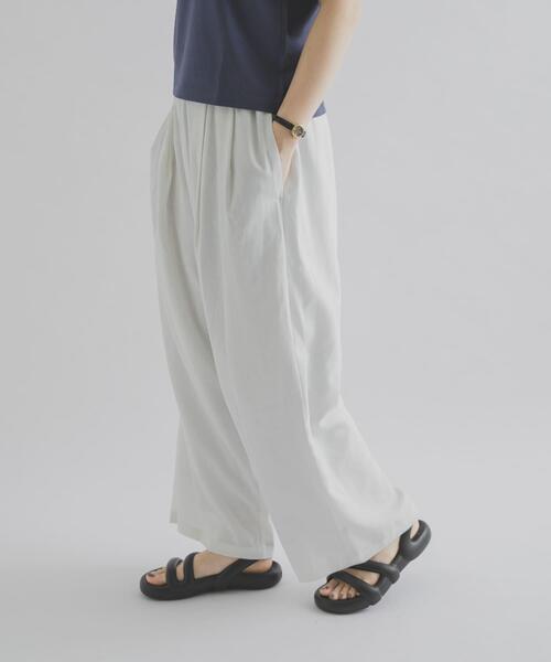 THE GOODLAND MARKET（ザグッドランドマーケット）の「『別注』MIDIUMISOLID×THE GOODLAND MARKET　LINEN easy pants（その他パンツ・レディース・ホワイト/ブラック・FREE）」の22枚目の写真